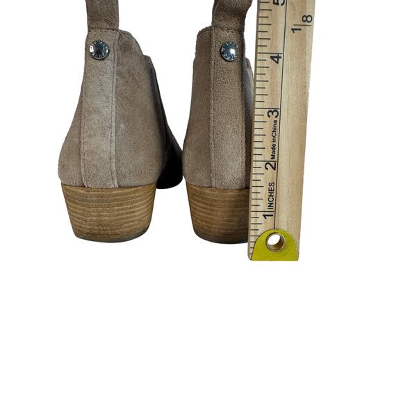 Michael Kors Taupe Suede Ankle Booties Size 6 Chelsea Style - Picture 5 of 7